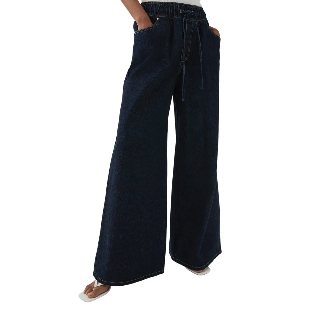 Viona Drawstring Wide Leg Jeans