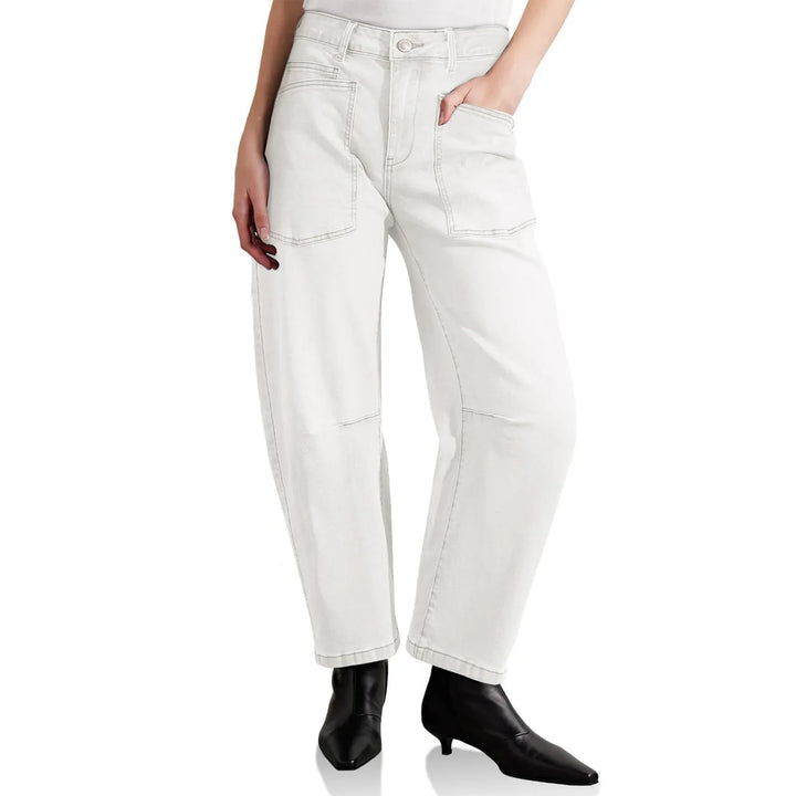 Vionne Structured Barrel Leg Jeans