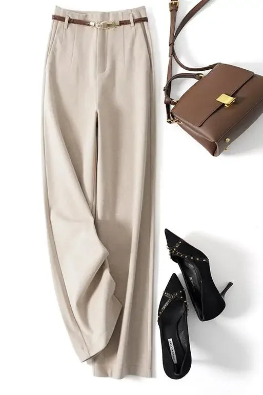 Mirelle Wide Leg Tailored Wool Trousers