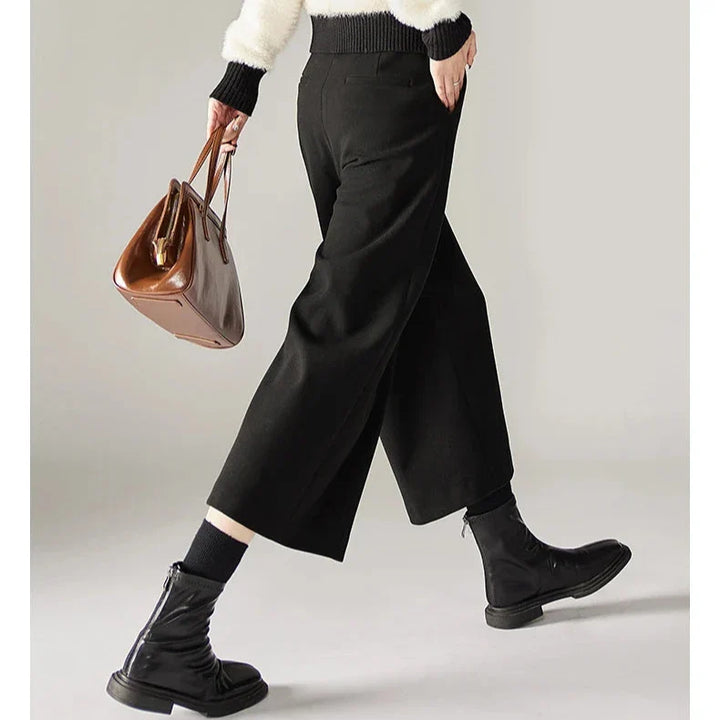 Corisande Wool Blend Wide Leg Trousers