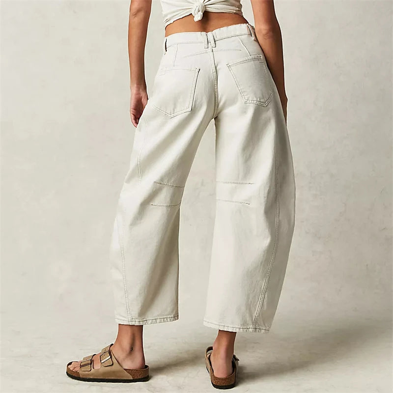 Coralie Leopard Barrel Leg Jeans