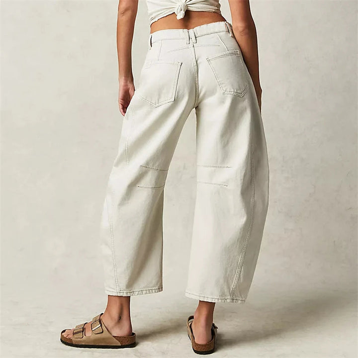 Coralie Leopard Barrel Leg Jeans