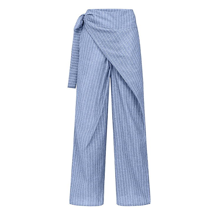 Marcelle High Waist Pinstripe Wrap Trousers
