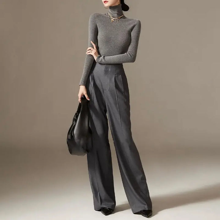 Valmira High Waist Draped Wide Leg Trousers