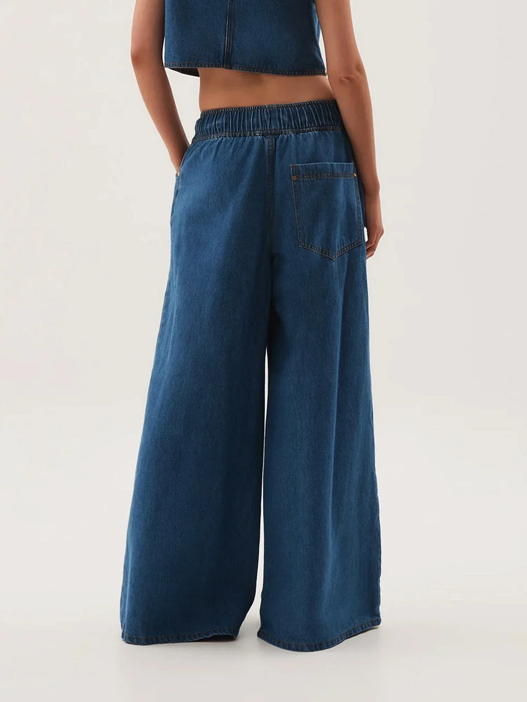 Viona Drawstring Wide Leg Jeans