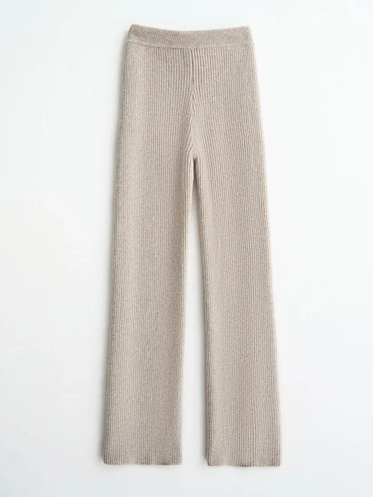 Elowen Wool Knitted Wide Leg Pants