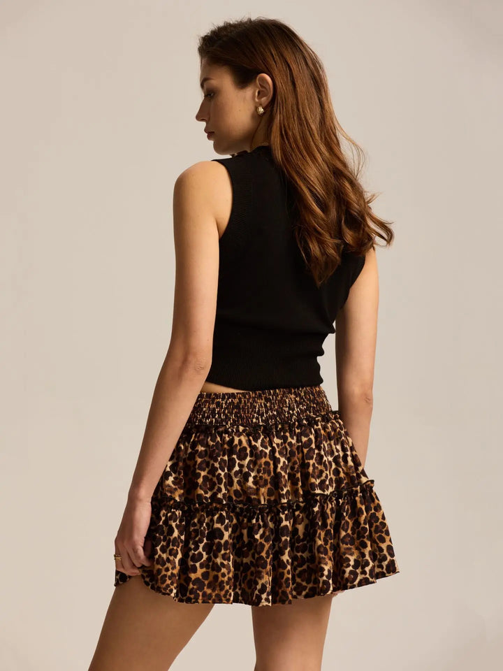Viora Leopard Ruffle SkirtVirelia Leopard Ruffle Mini Skirt