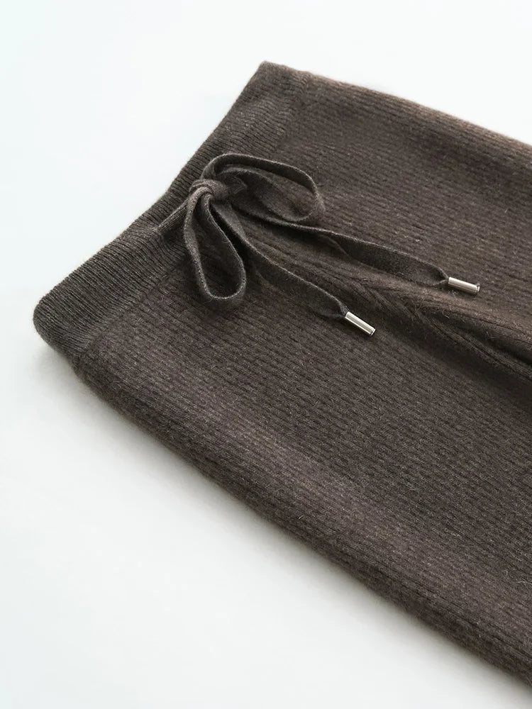 Elowen Wool Knitted Wide Leg Pants