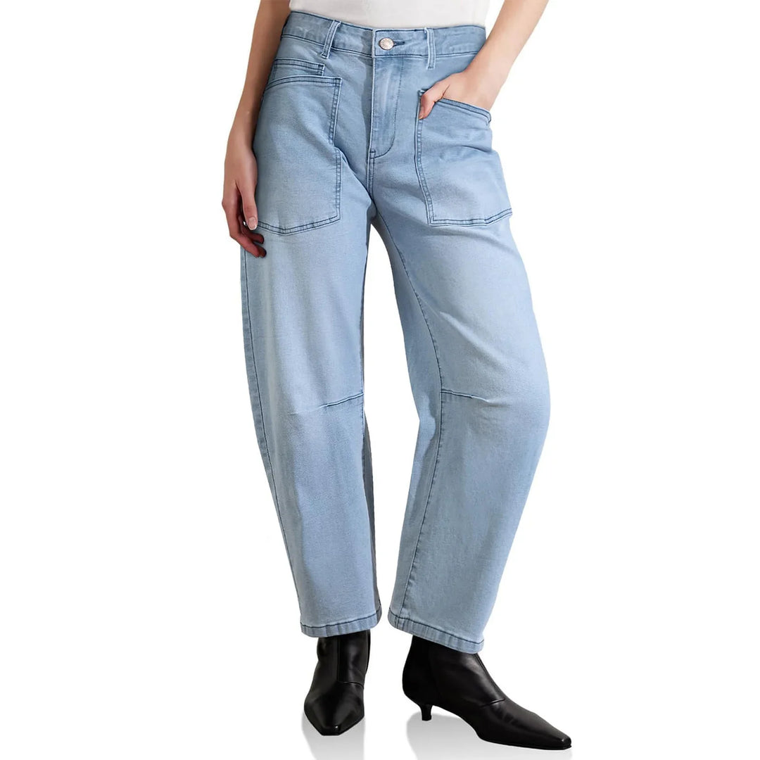Vionne Structured Barrel Leg Jeans