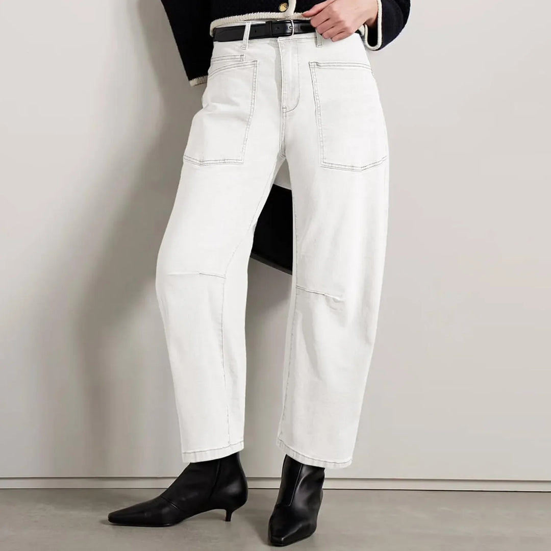 Vionne Structured Barrel Leg Jeans