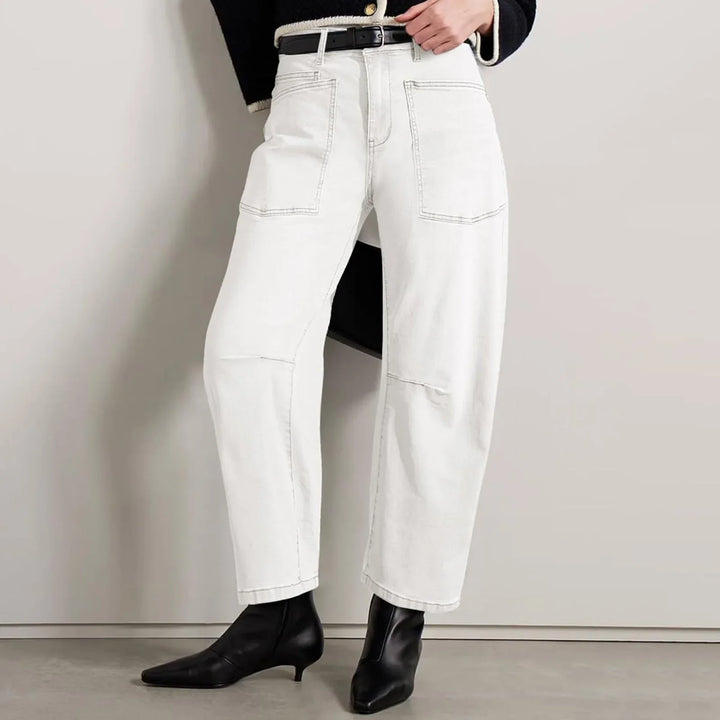 Vionne Structured Barrel Leg Jeans