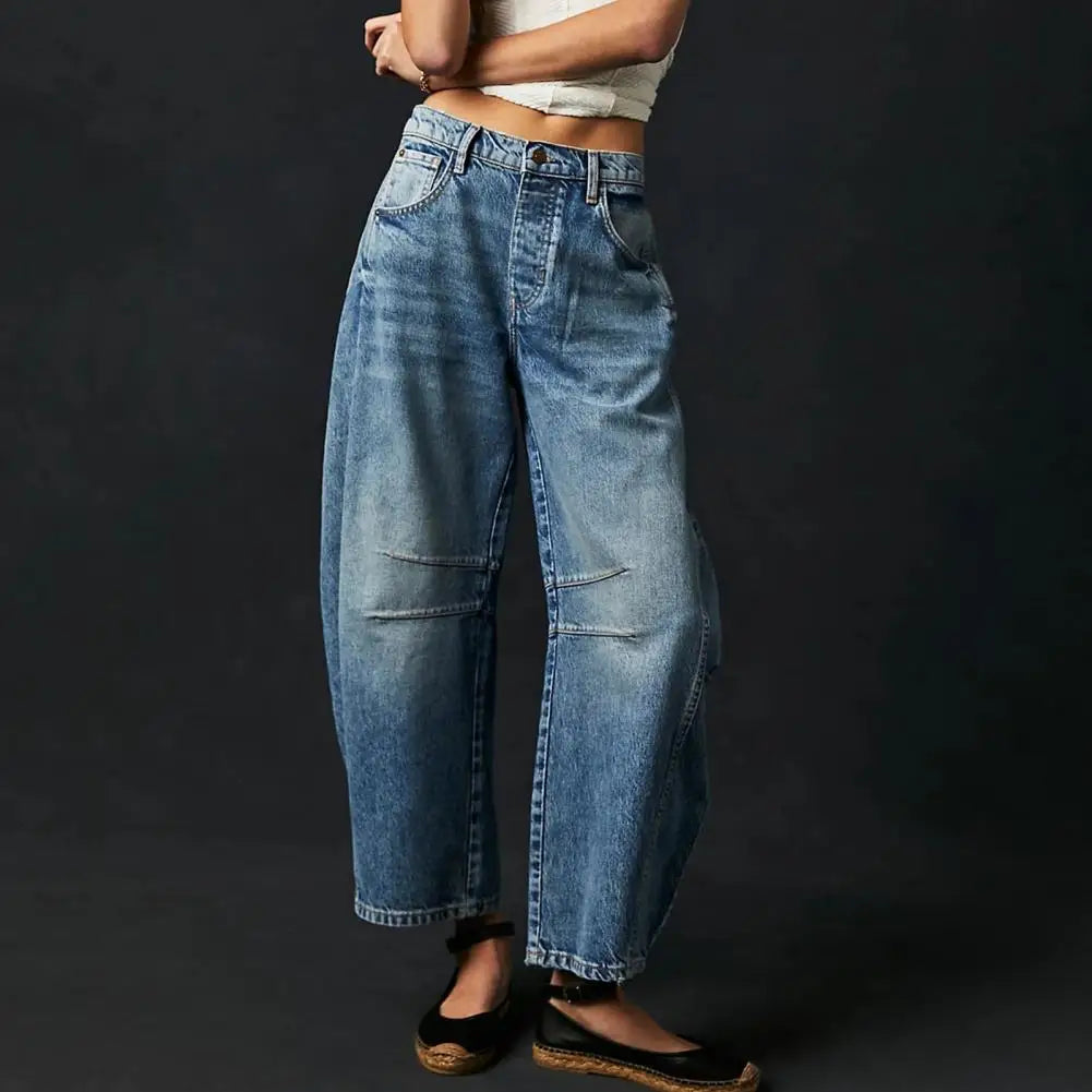 Coralie Leopard Barrel Leg Jeans
