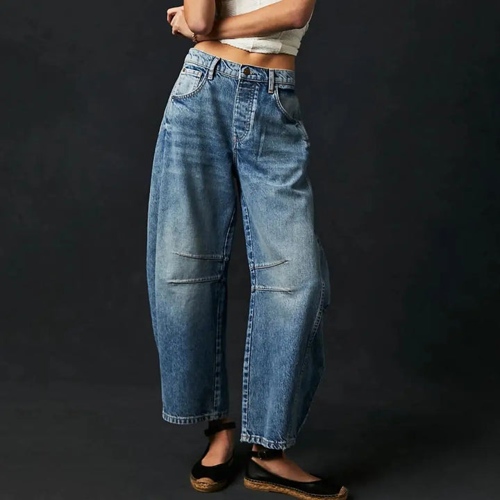 Coralie Leopard Barrel Leg Jeans