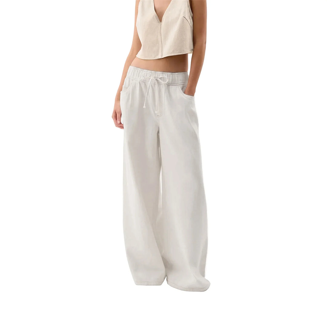 Viona Drawstring Wide Leg Jeans