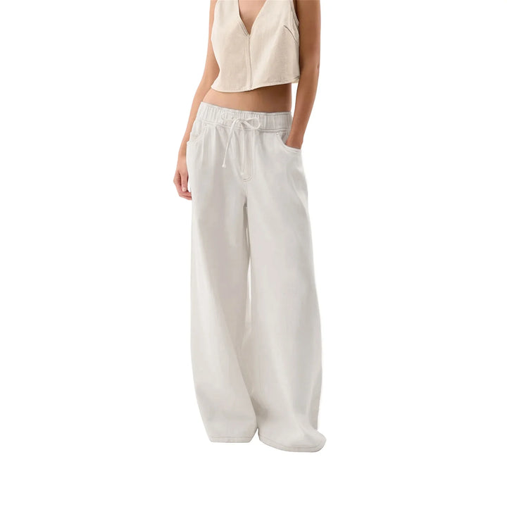 Viona Drawstring Wide Leg Jeans