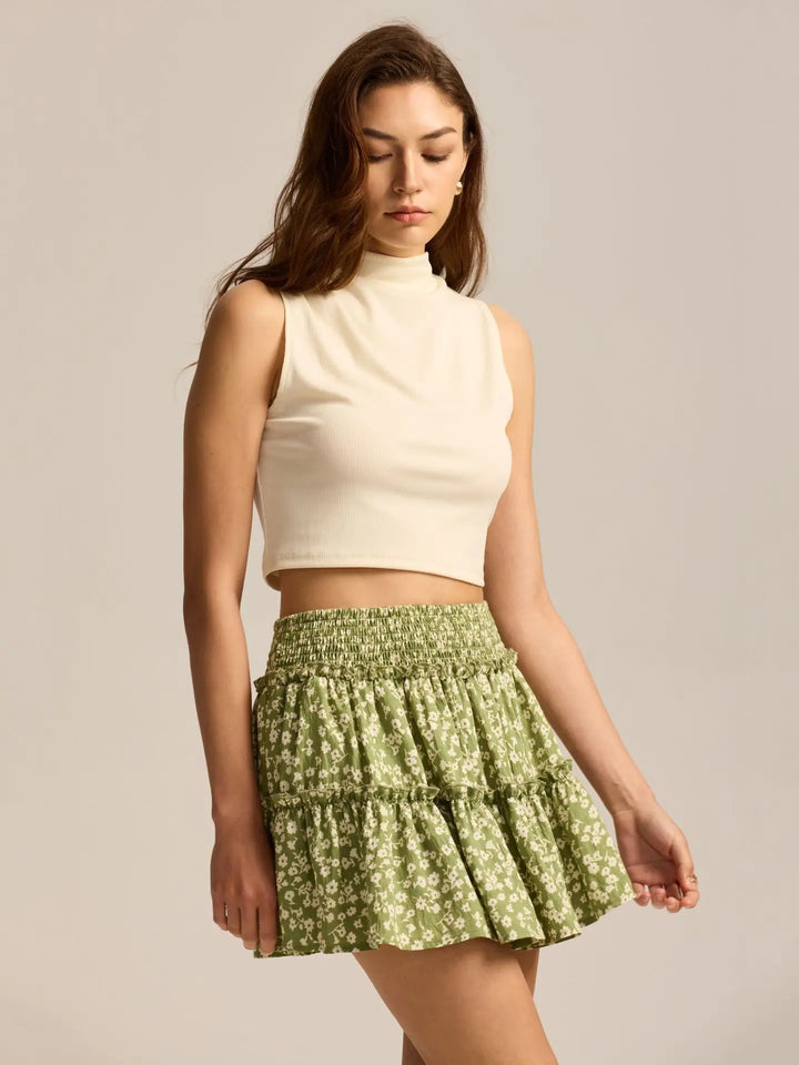 Viora Leopard Ruffle SkirtVirelia Leopard Ruffle Mini Skirt