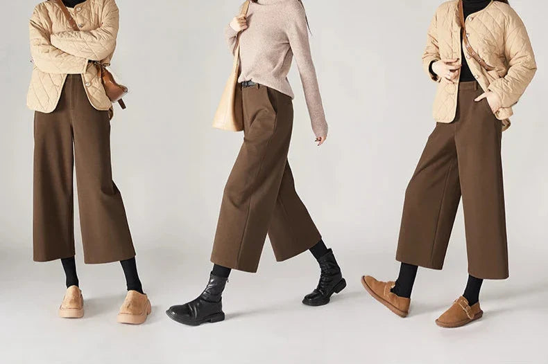 Corisande Wool Blend Wide Leg Trousers