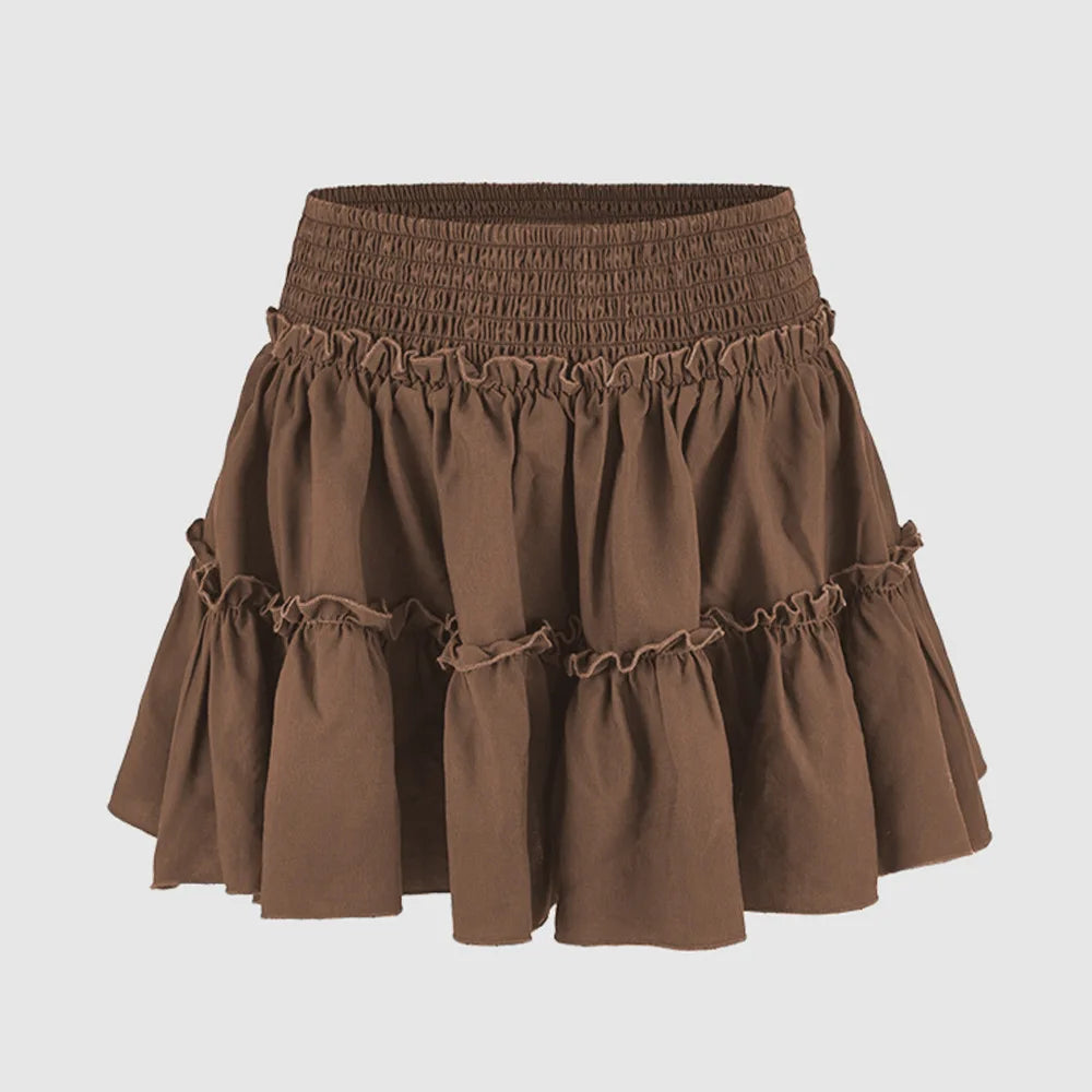 Viora Leopard Ruffle SkirtVirelia Leopard Ruffle Mini Skirt