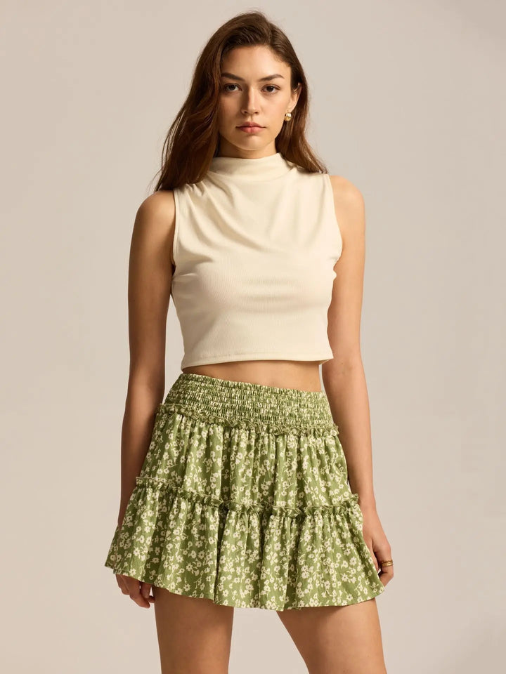 Viora Leopard Ruffle SkirtVirelia Leopard Ruffle Mini Skirt