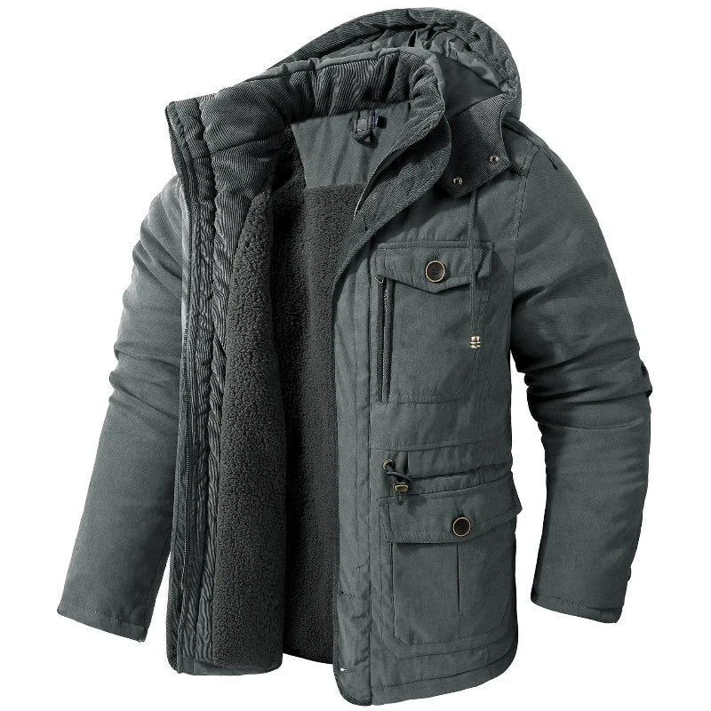 Mason | Men's Hooded Parka Insulated Lining Roomy Pockets Loose Fit