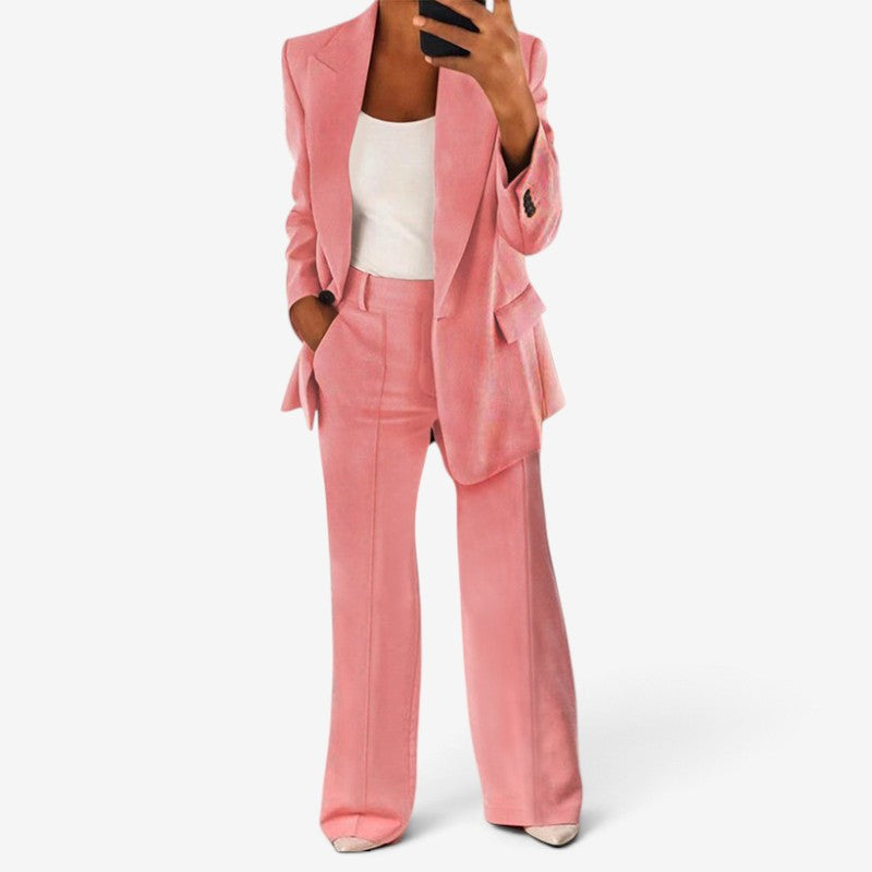 Ruby | Women's Slim-Fit 2-Piece Trouser Suit Jacket & Trousers Set