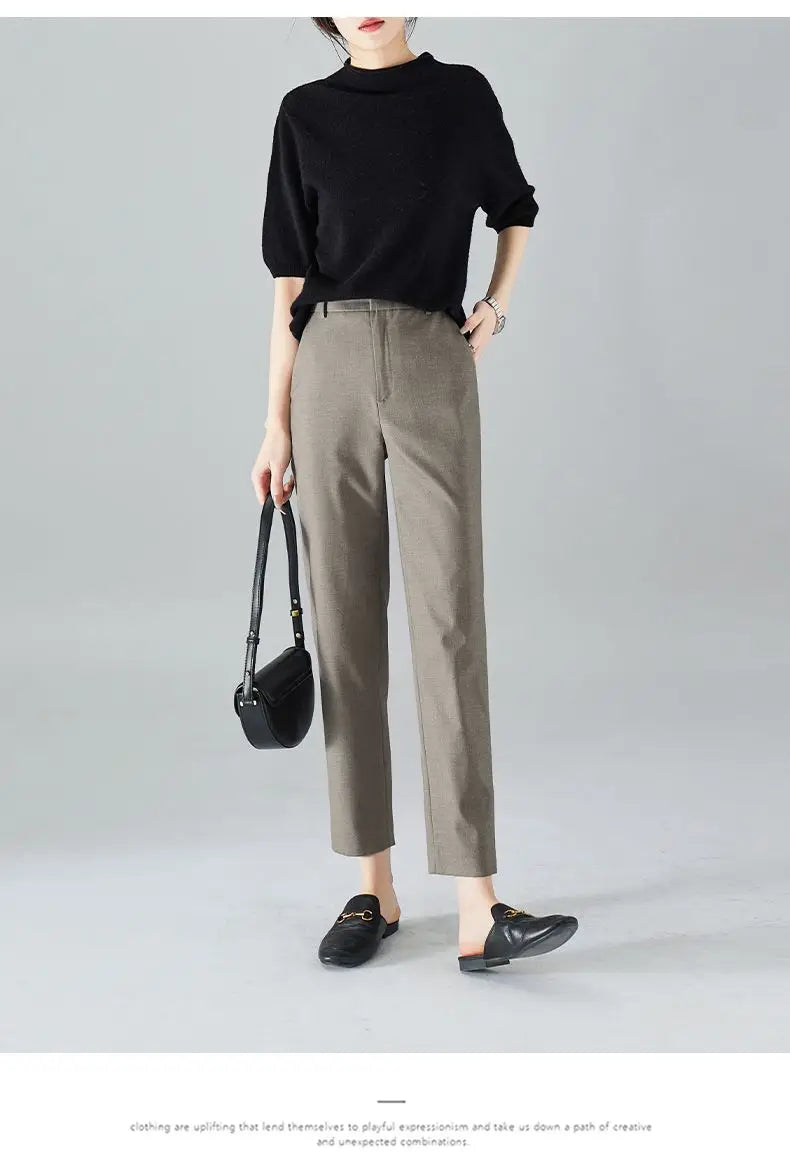 Mirelda High Waist Tailored Ankle Trousers