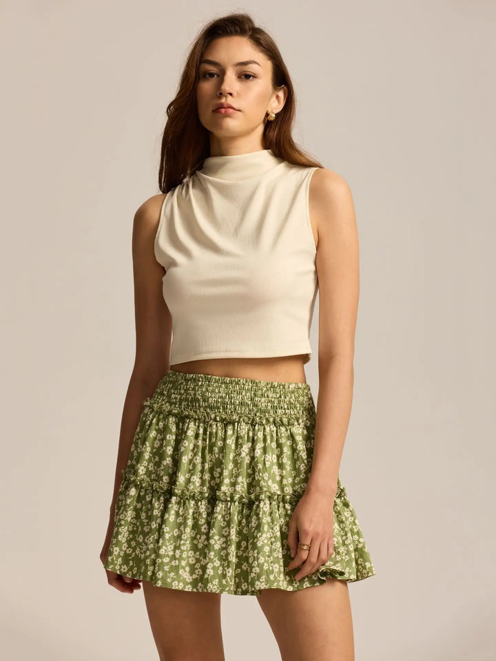 Viora Leopard Ruffle SkirtVirelia Leopard Ruffle Mini Skirt