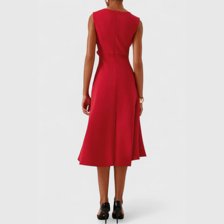 Sheila Draped Asymmetric Midi Dress