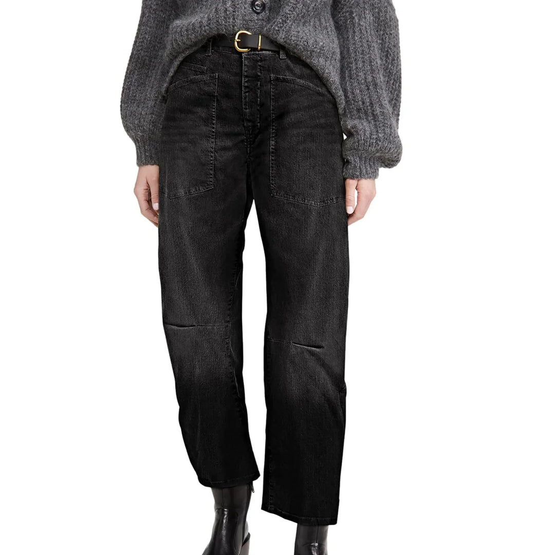 Vionne Structured Barrel Leg Jeans