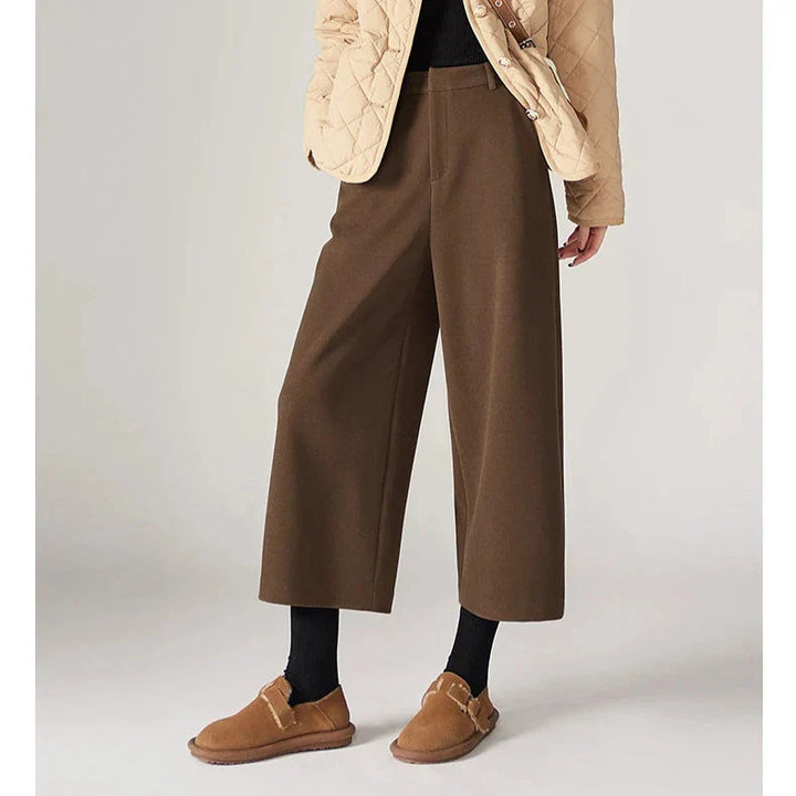 Corisande Wool Blend Wide Leg Trousers