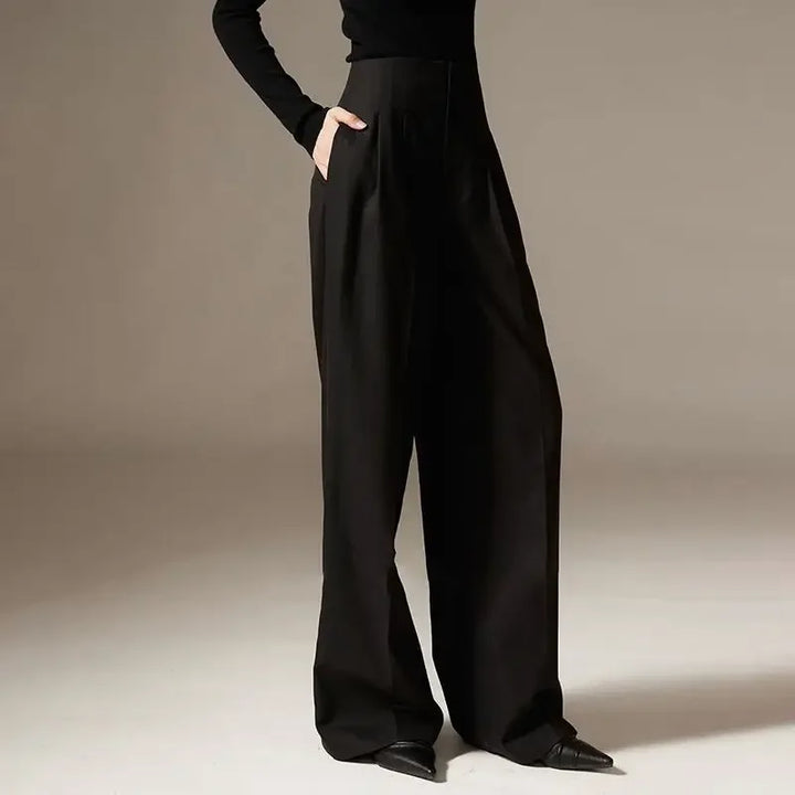 Valmira High Waist Draped Wide Leg Trousers