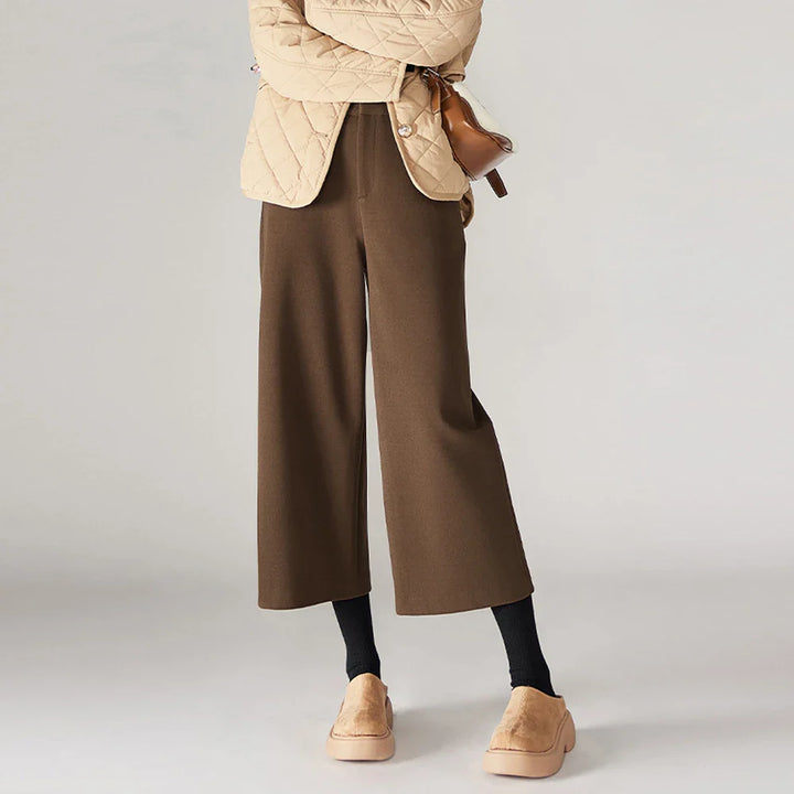 Corisande Wool Blend Wide Leg Trousers
