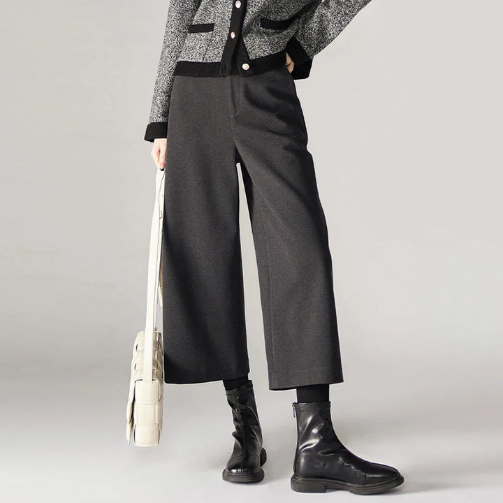 Corisande Wool Blend Wide Leg Trousers