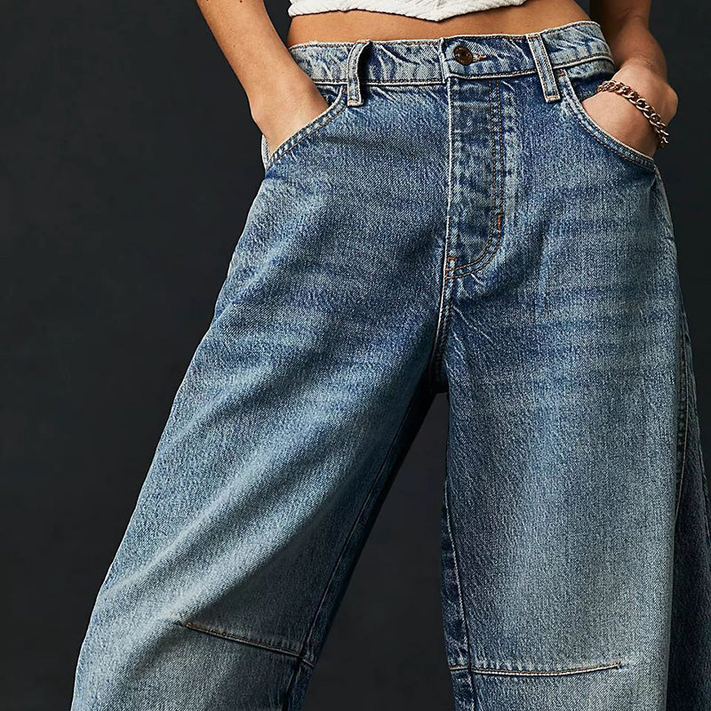 Coralie Leopard Barrel Leg Jeans