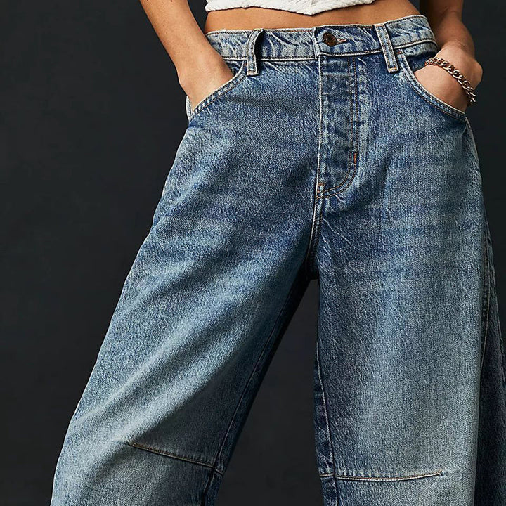 Coralie Leopard Barrel Leg Jeans