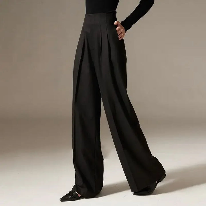 Valmira High Waist Draped Wide Leg Trousers