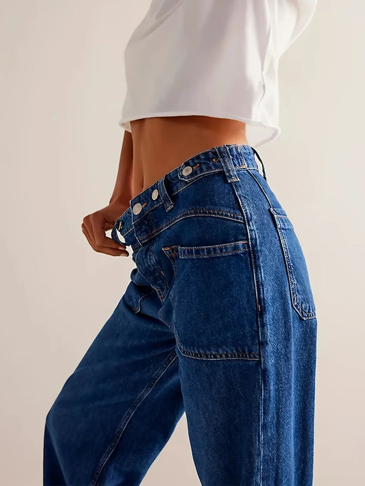 Candace High-Waist Wide-Leg Denim Jeans