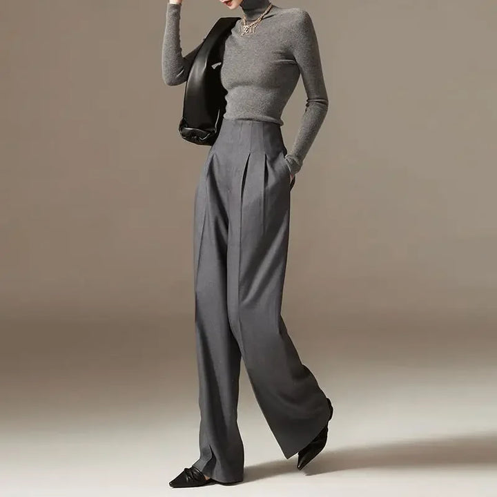 Valmira High Waist Draped Wide Leg Trousers