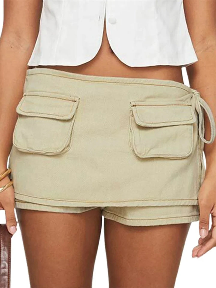 Virella Utility Pocket Denim Mini Skirt
