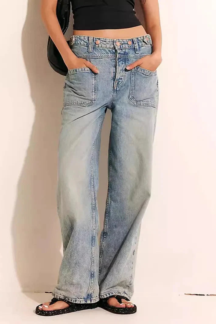 Candace High-Waist Wide-Leg Denim Jeans