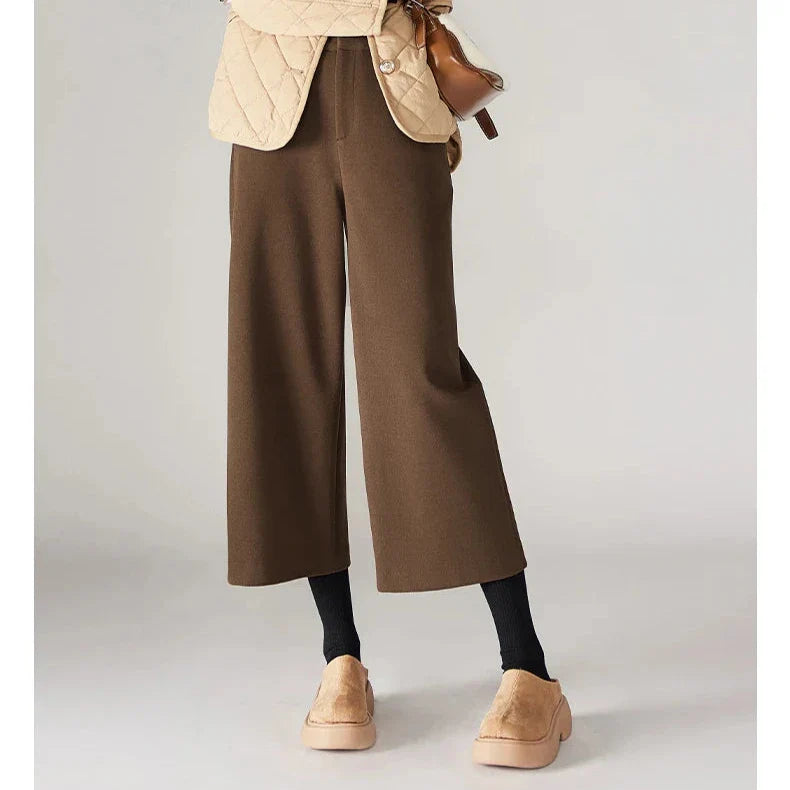 Corisande Wool Blend Wide Leg Trousers