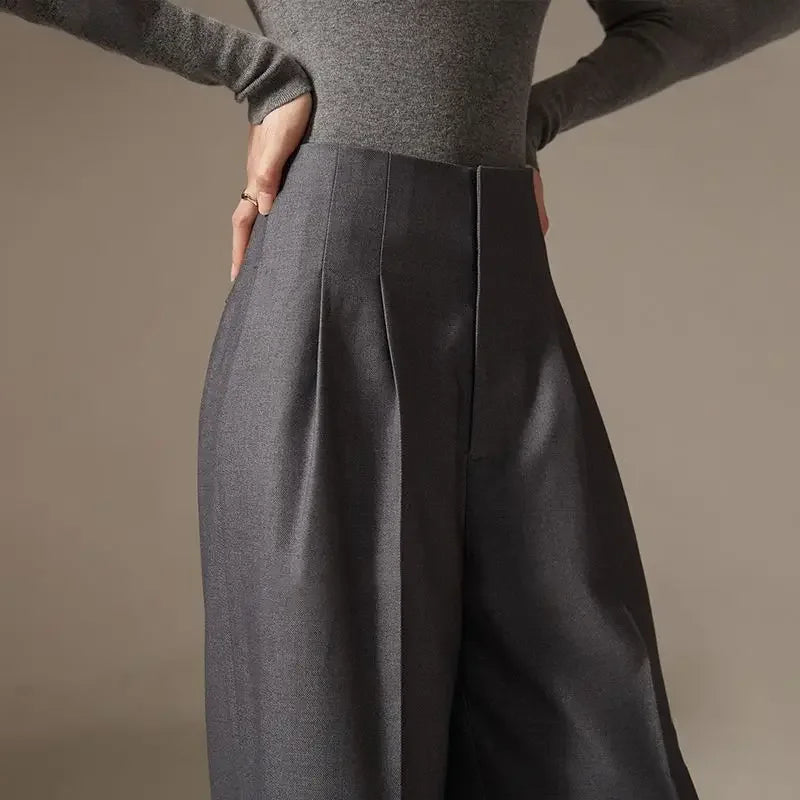 Valmira High Waist Draped Wide Leg Trousers