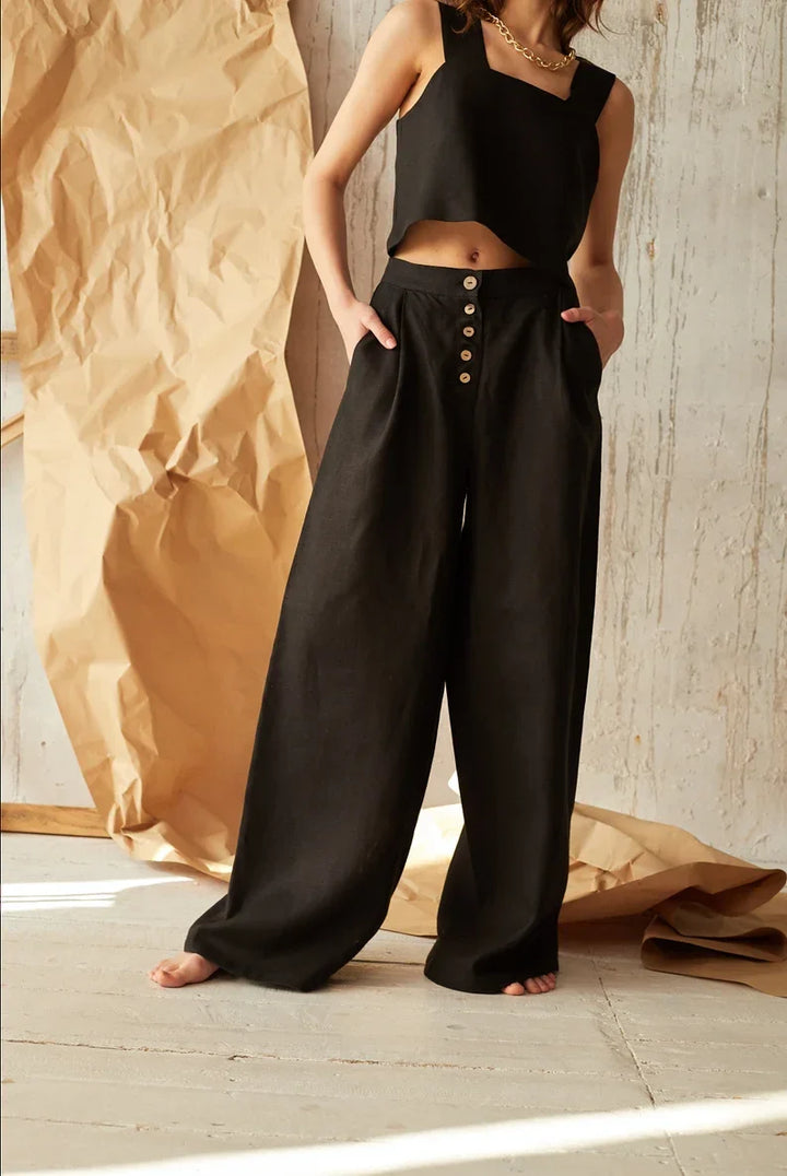 Lucienne Cotton Wide Leg Pants