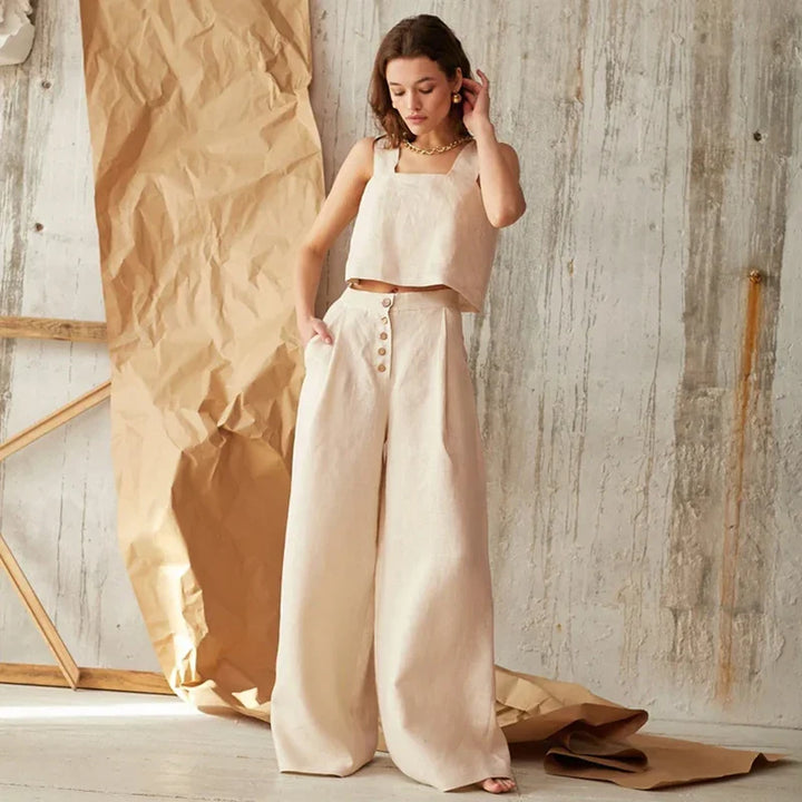 Lucienne Cotton Wide Leg Pants