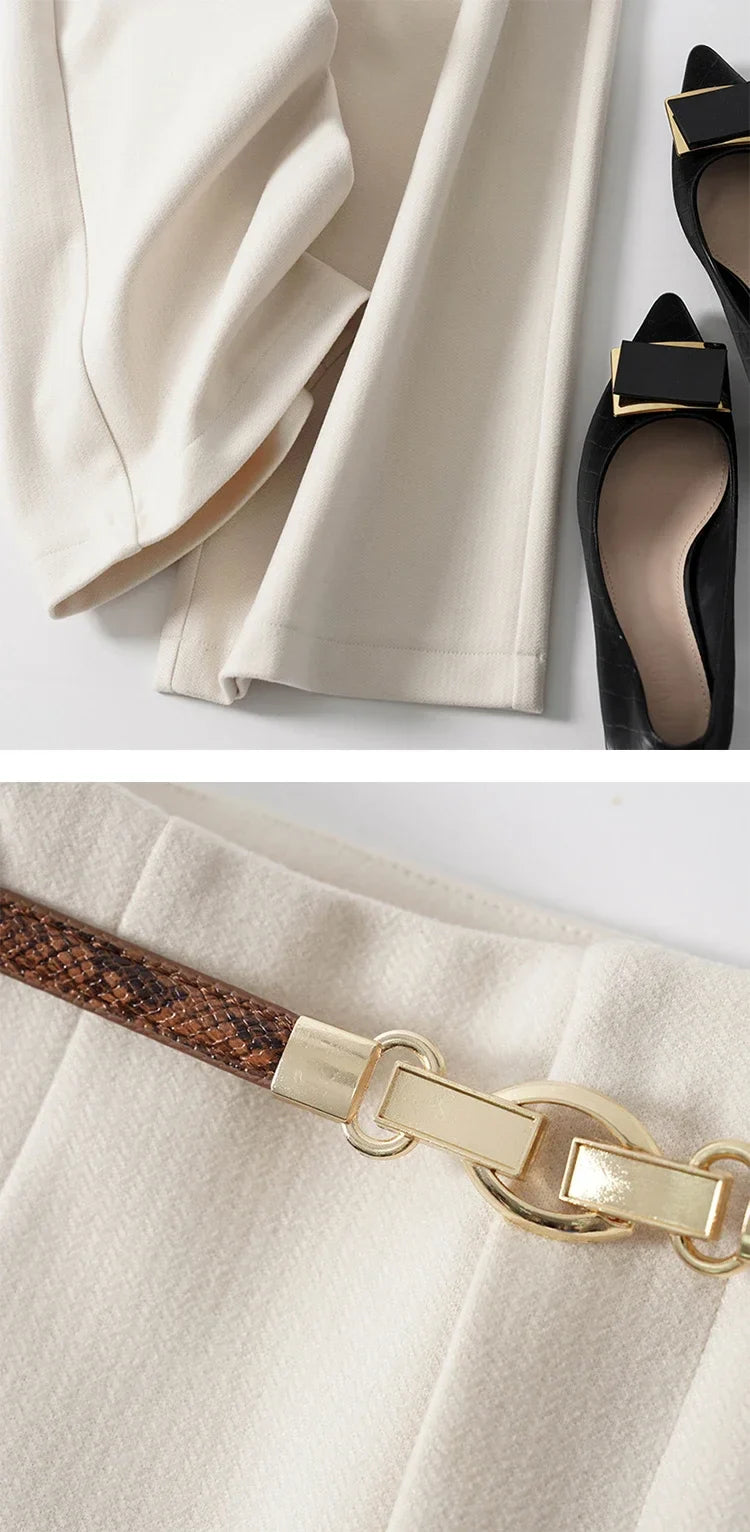 Mirelle Wide Leg Tailored Wool Trousers