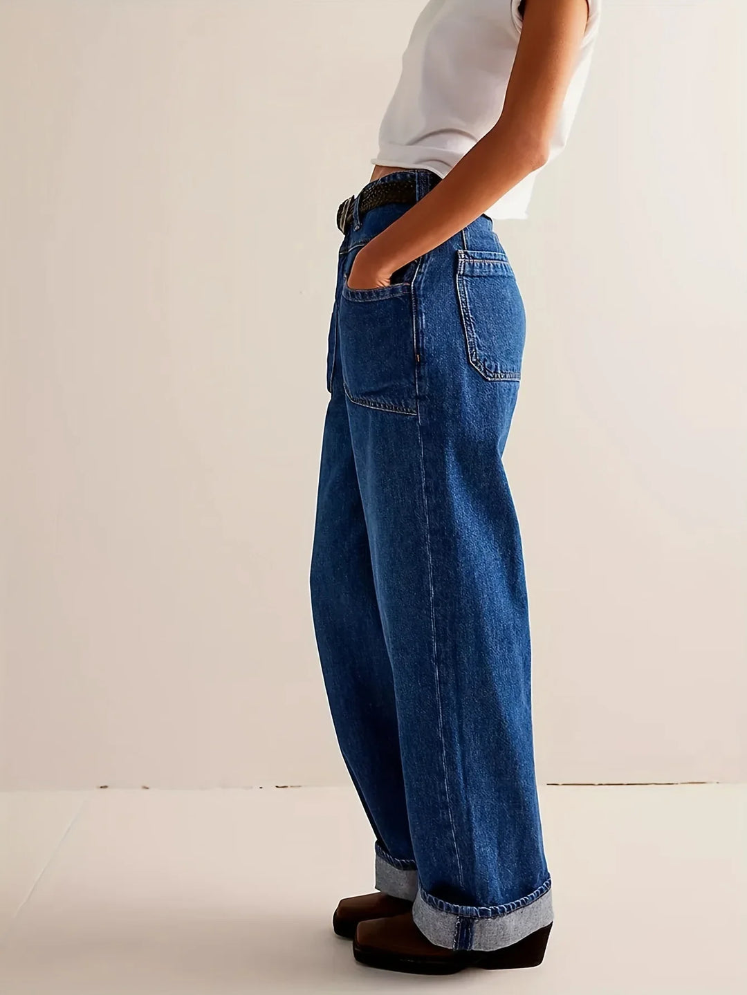 Candace High-Waist Wide-Leg Denim Jeans