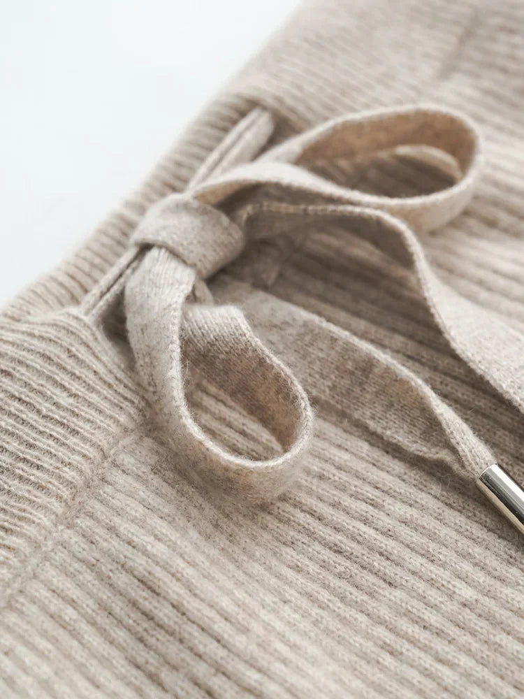 Elowen Wool Knitted Wide Leg Pants