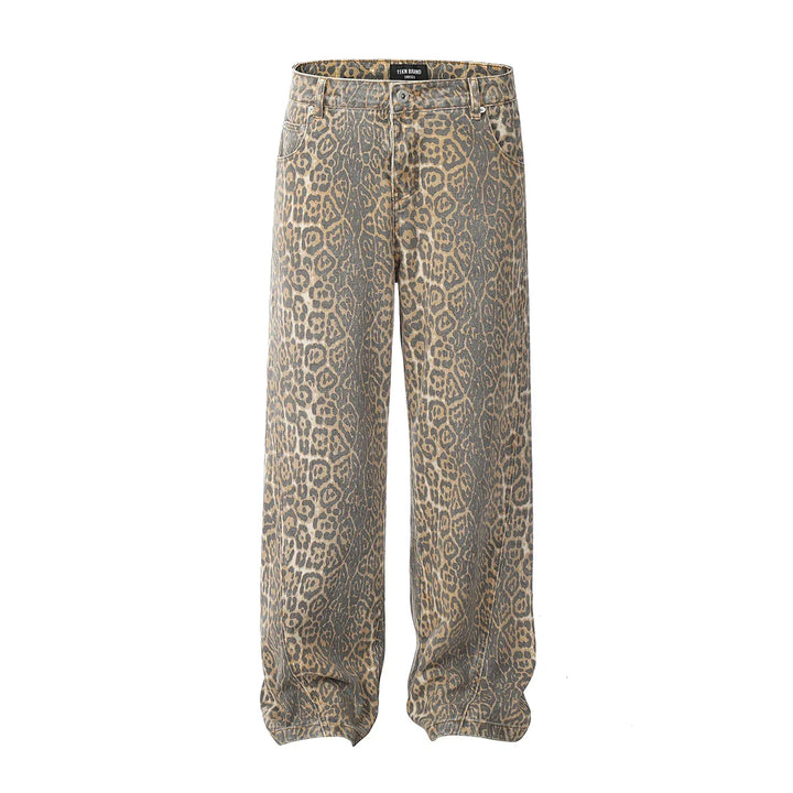 Virella Leopard Print Wide Leg Jeans