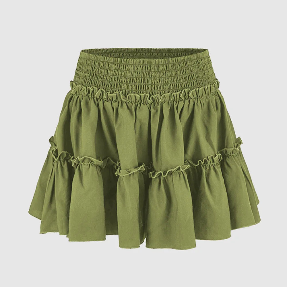 Viora Leopard Ruffle SkirtVirelia Leopard Ruffle Mini Skirt