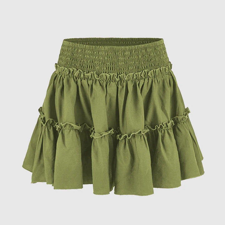 Viora Leopard Ruffle SkirtVirelia Leopard Ruffle Mini Skirt